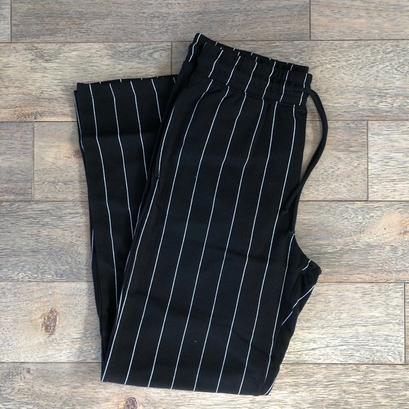 H&M Pants - H&M striped jersey pants wide leg size s